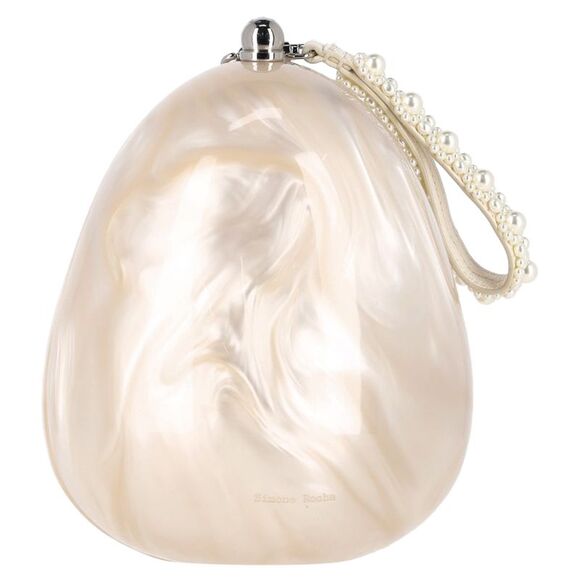 Simone Rocha Large Egg Pearl-Embellished Handbag in Ivory Acrylic - Picture 4 of 7